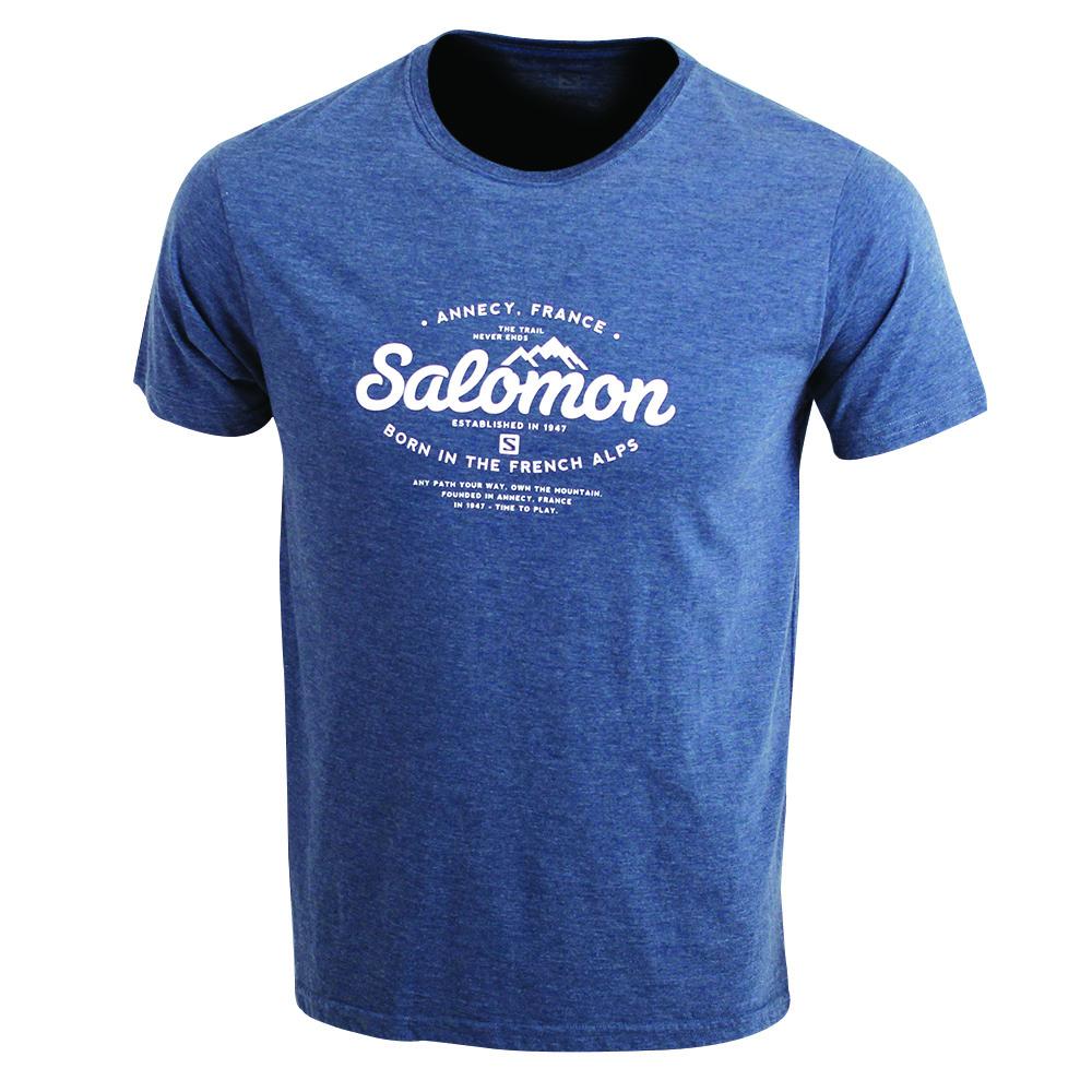 SALOMON UK SPRUCE SS M - Mens T-shirts Dark Denim,ZXOK75306